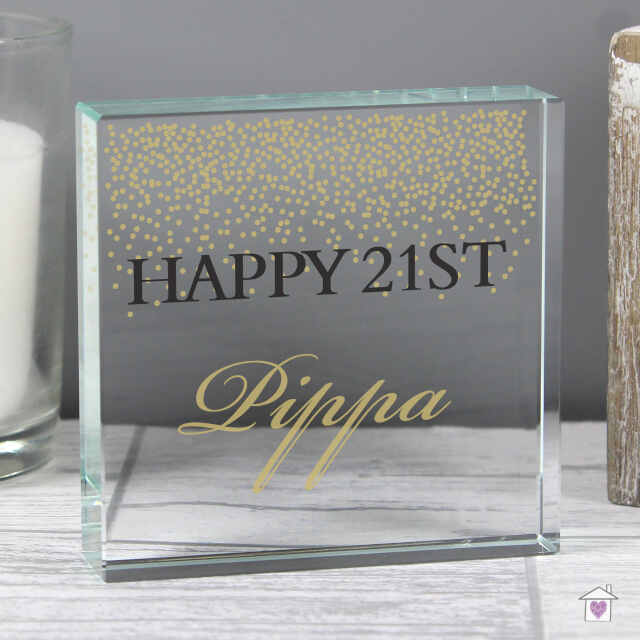 Personalised Gold Confetti Large Crystal Token - Image 8