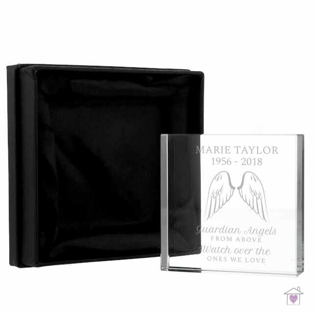 Personalised Guardian Angel Wings Large Crystal Token - Image 3