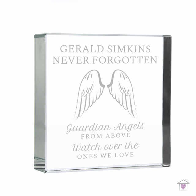 Personalised Guardian Angel Wings Large Crystal Token - Image 8