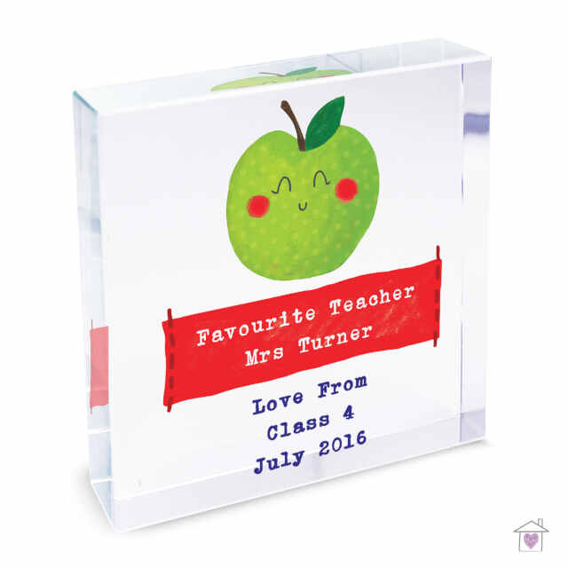 Personalised Apple for the Teacher Large Crystal Token - Image 2