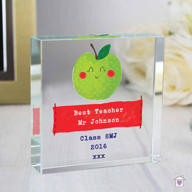 Personalised Apple for the Teacher Large Crystal Token - Image 3