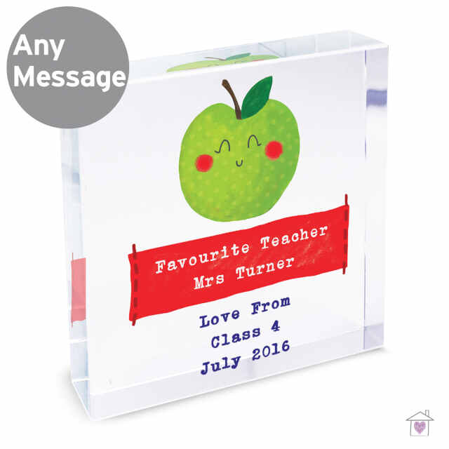 Personalised Apple for the Teacher Large Crystal Token - Image 4