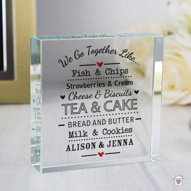 Personalised We Go Together Like... Large Crystal Token - Image 3