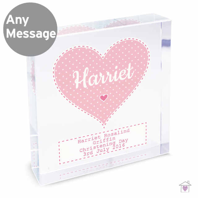 Personalised Stitch & Dot Baby Girl Large Crystal Token - Image 2