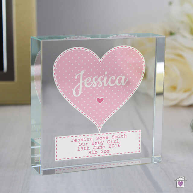 Personalised Stitch & Dot Baby Girl Large Crystal Token - Image 3