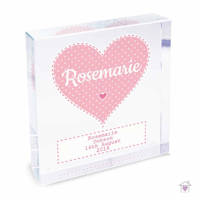 Personalised Stitch & Dot Baby Girl Large Crystal Token - Image 8