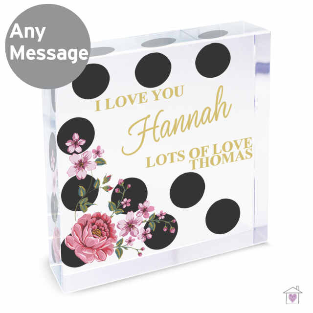 Personalised Floral Dot Large Crystal Token - Image 6