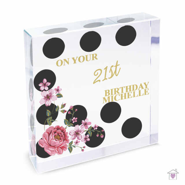 Personalised Floral Dot Large Crystal Token - Image 7