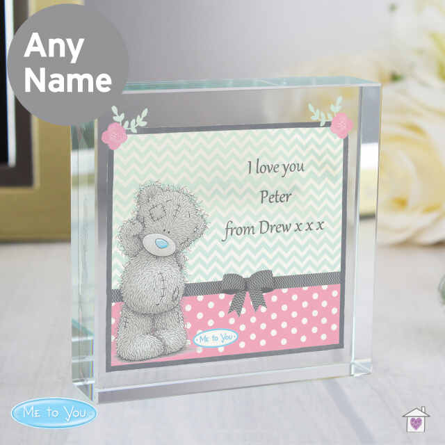Personalised Me To You Pastel Polka Dot for Her Large Crystal Token - Image 2
