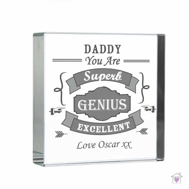 Personalised Vintage Typography Large Crystal Token - Image 2