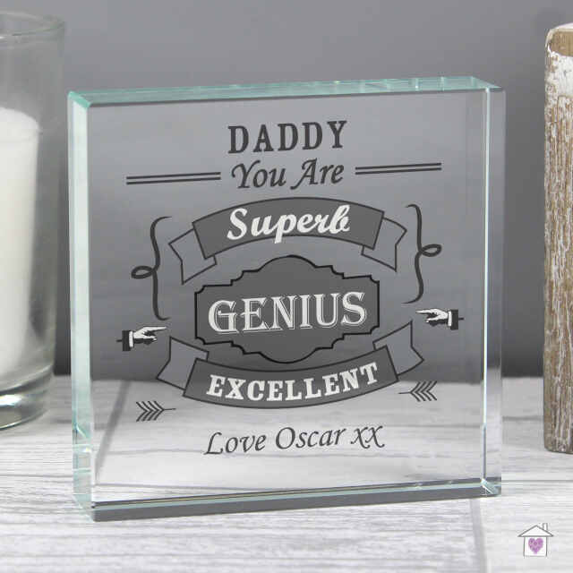 Personalised Vintage Typography Large Crystal Token - Image 3