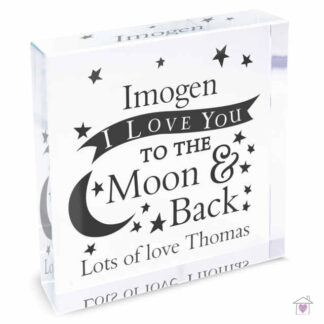 Personalised To the Moon and Back... Large Crystal Token
