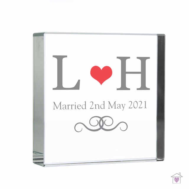 Personalised Red Monogram Large Crystal Token - Image 2