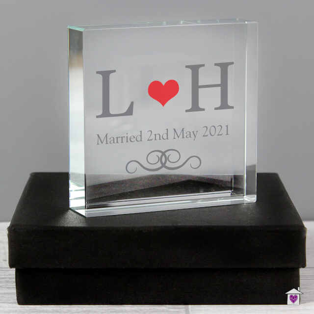 Personalised Red Monogram Large Crystal Token - Image 3