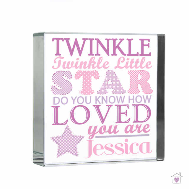 Personalised Twinkle Pink Large Crystal Token - Image 2