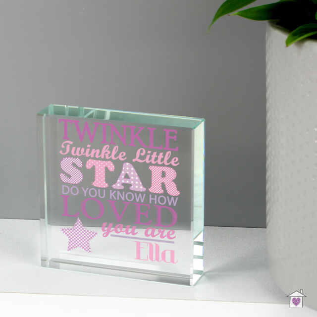 Personalised Twinkle Pink Large Crystal Token - Image 3