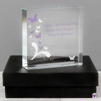 Personalised Butterflies Large Crystal Token