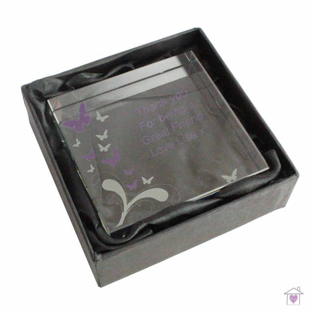 Personalised Butterflies Large Crystal Token - Image 4