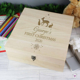 Personalised Festive Large Wooden Keepsake Box