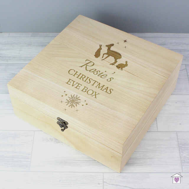 Personalised Festive Large Wooden Keepsake Box - Image 3