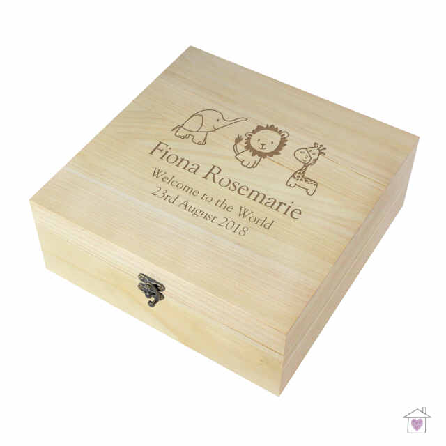Personalised Hessian Friends Large Wooden Keepsake Box - Image 2