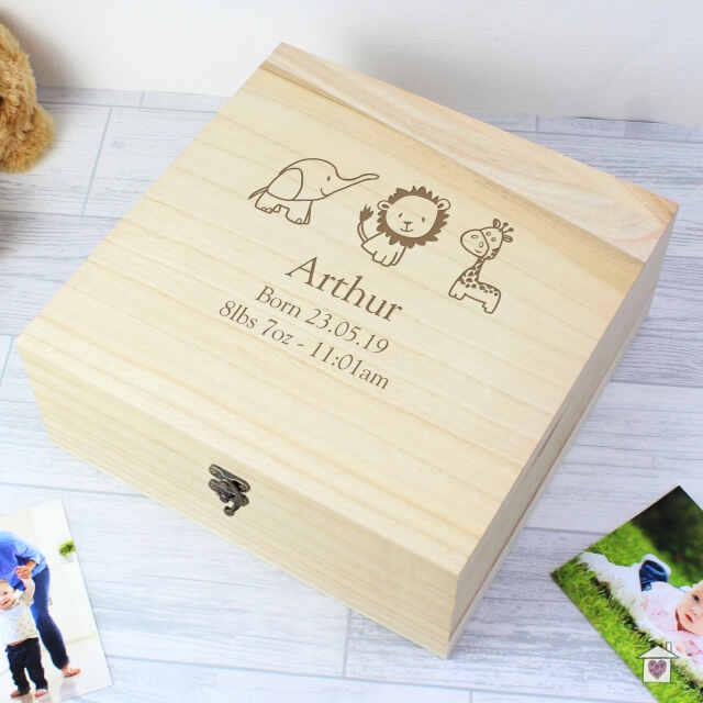 Personalised Hessian Friends Large Wooden Keepsake Box - Image 5