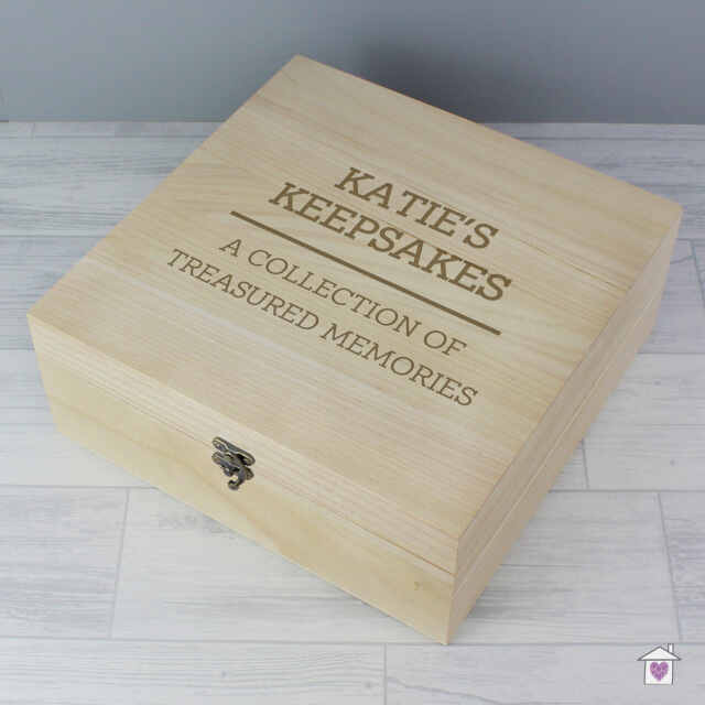 Personalised Any Message Large Wooden Keepsake Box - Image 7