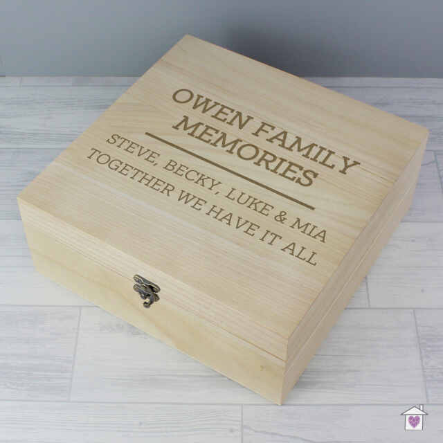 Personalised Any Message Large Wooden Keepsake Box - Image 9