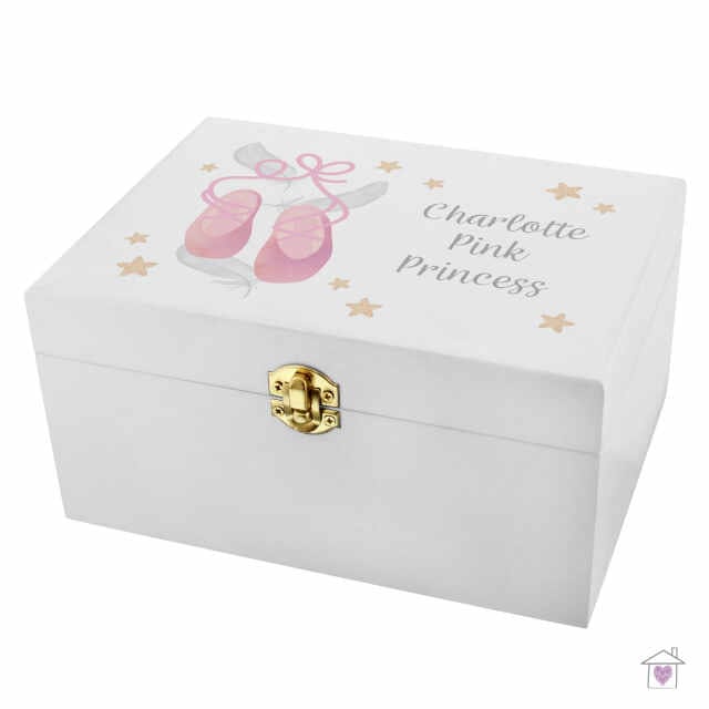 Personalised Swan Lake Ballet White Wooden Keepsake Box - Image 2