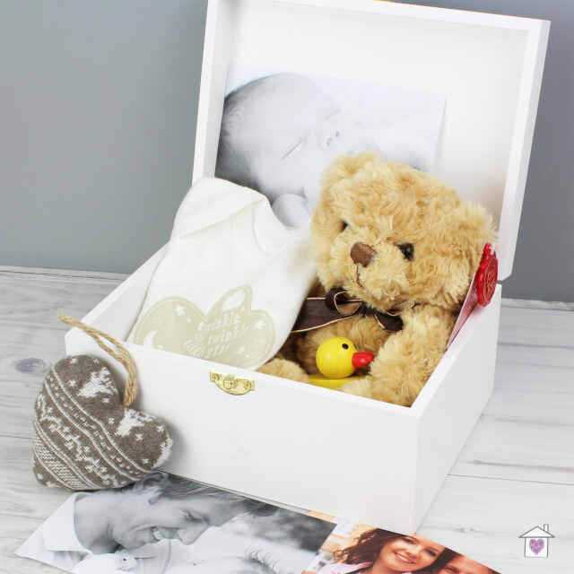 Personalised Fairytale Floral White Wooden Keepsake Box - Image 12