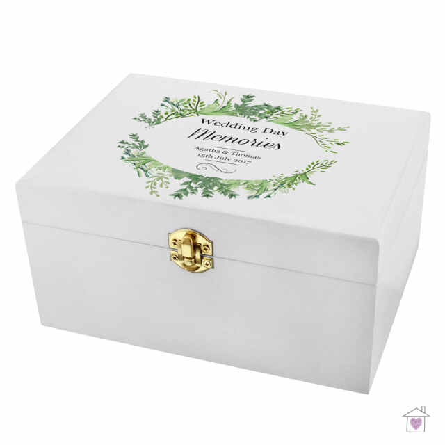 Personalised Fresh Botanical White Wooden Keepsake Box - Image 2