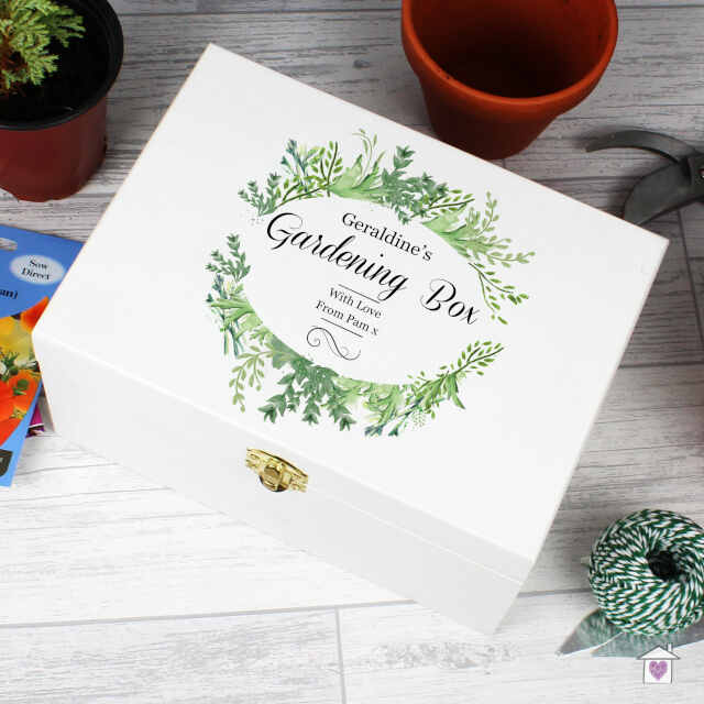 Personalised Fresh Botanical White Wooden Keepsake Box - Image 6