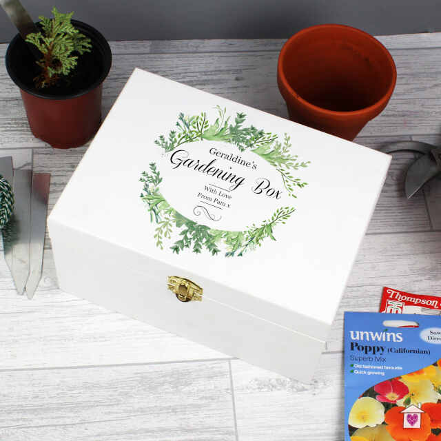 Personalised Fresh Botanical White Wooden Keepsake Box - Image 7