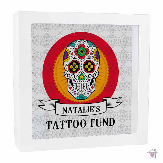 Personalised Sugar Skull Tattoo Fund and Keepsake Box - Image 2
