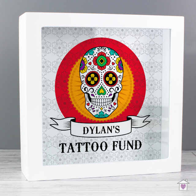 Personalised Sugar Skull Tattoo Fund and Keepsake Box - Image 3