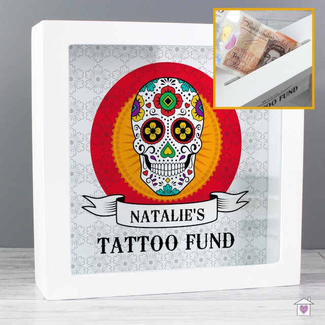 Personalised Sugar Skull Tattoo Fund and Keepsake Box - Image 5