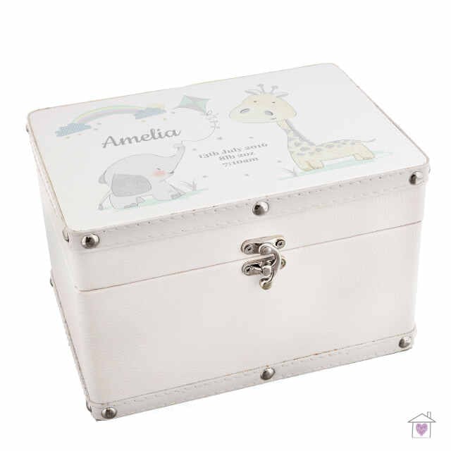 Personalised Hessian Friends White Leatherette Keepsake Box - Image 2