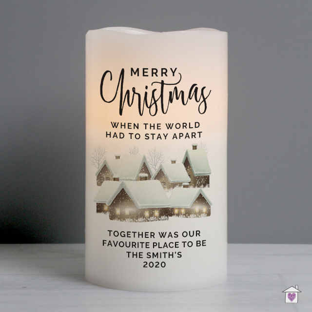 Personalised Christmas Town LED Candle - Image 3