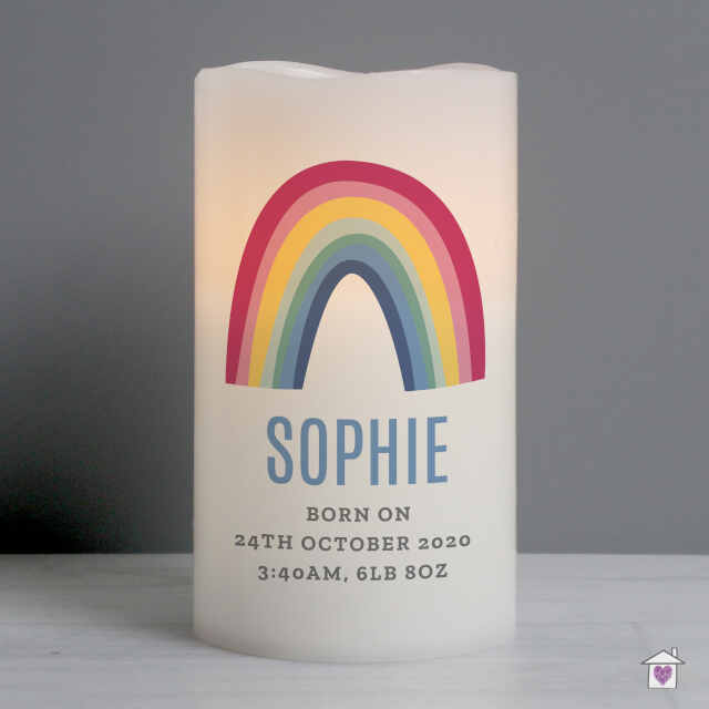 Personalised Rainbow LED Candle - Image 3