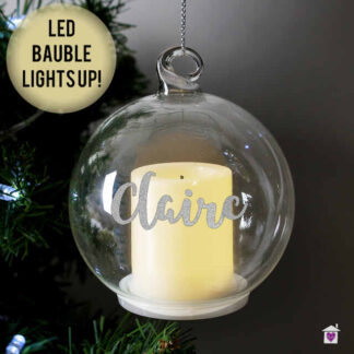 Personalised Christmas LED Candle Bauble