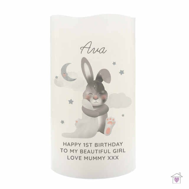 Personalised Baby Bunny LED Candle - Image 2