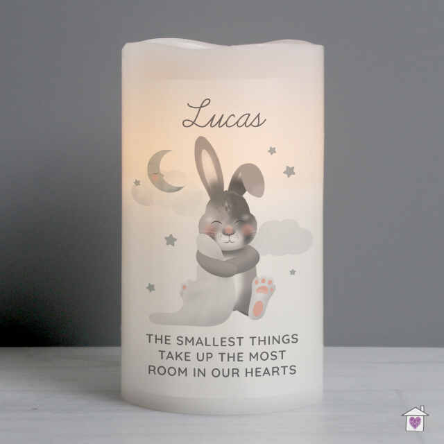 Personalised Baby Bunny LED Candle - Image 3