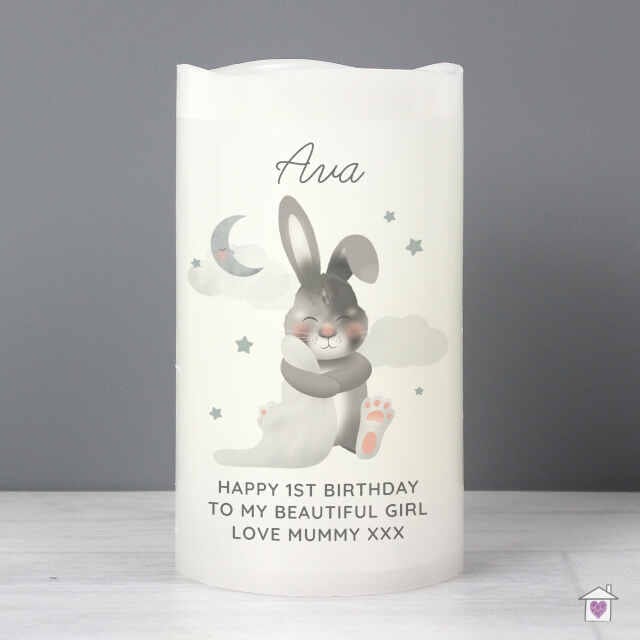 Personalised Baby Bunny LED Candle - Image 4