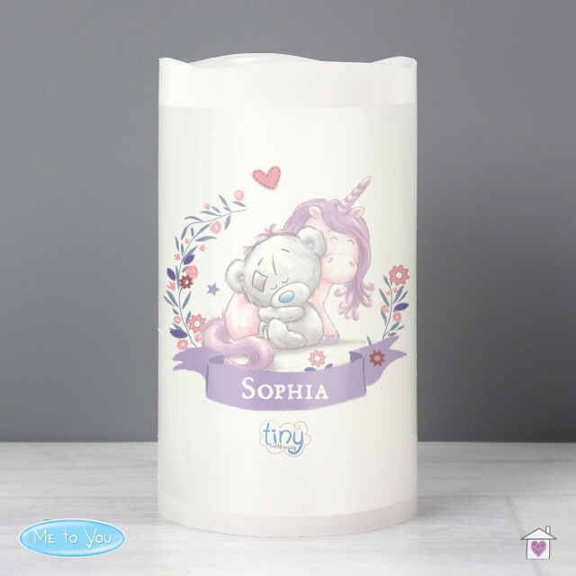 Personalised Tiny Tatty Teddy Unicorn Nightlight LED Candle - Image 3