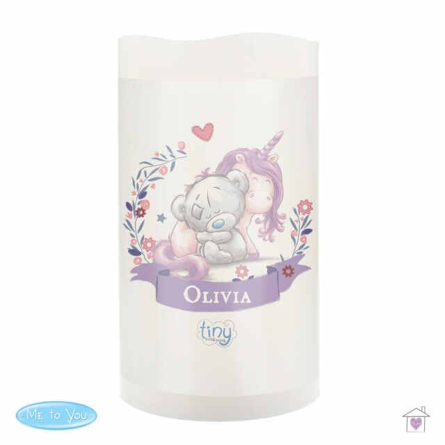 Personalised Tiny Tatty Teddy Unicorn Nightlight LED Candle - Image 4