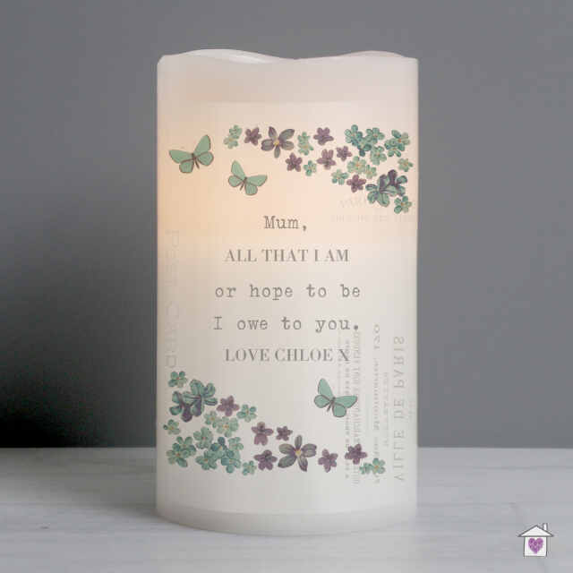 Personalised Forget Me Not LED Candle - Image 3