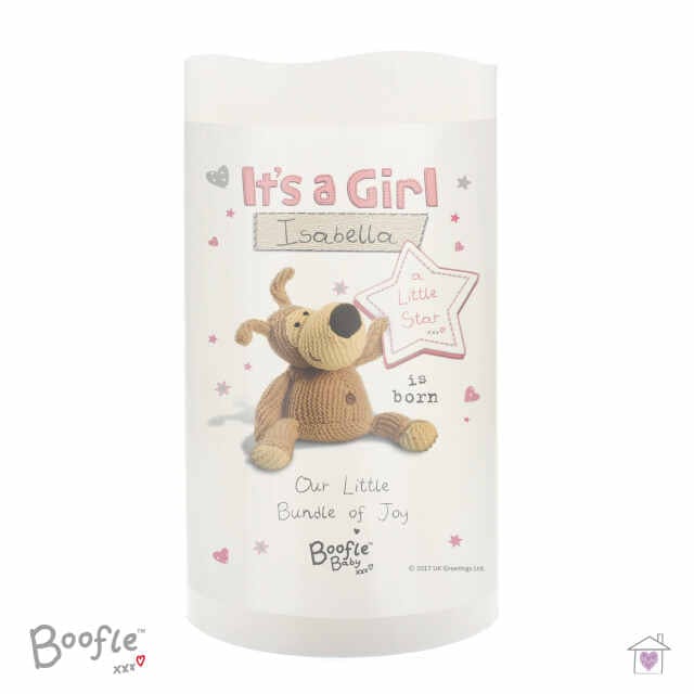 Personalised Boofle It's a Girl Nightlight LED Candle - Image 2