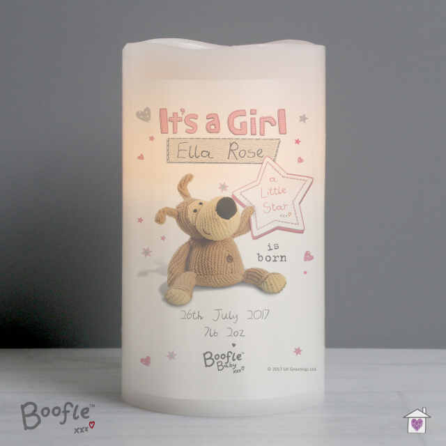 Personalised Boofle It's a Girl Nightlight LED Candle - Image 3