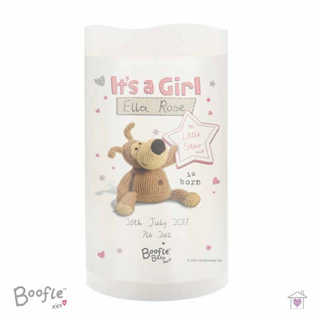 Personalised Boofle It's a Girl Nightlight LED Candle - Image 4