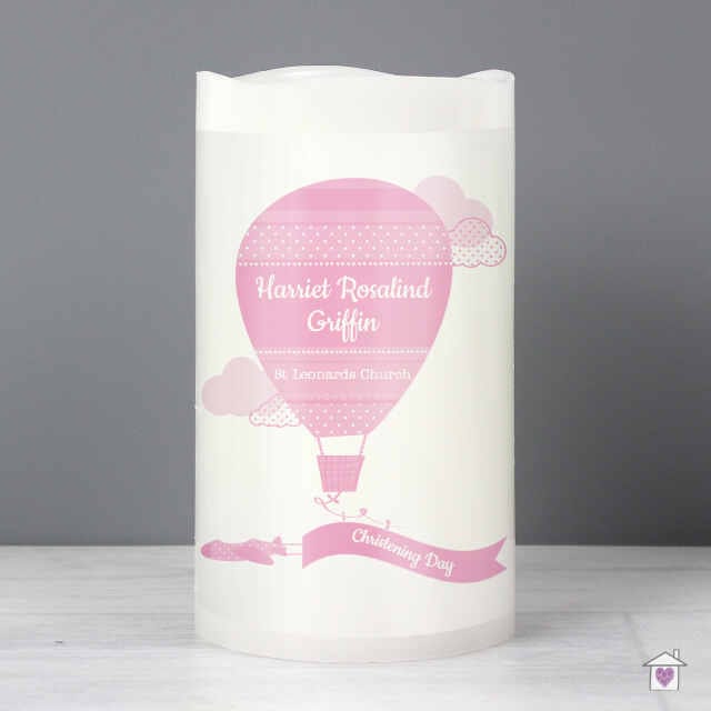 Personalised Up & Away Baby Girl Nightlight LED Candle - Image 4